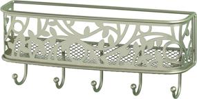 img 3 attached to 📬 InterDesign Vine Mail Holder and Key Rack – Stylish Wall Mounted Letter Organizer with 5 Key Hooks, Satin Finish (90045)