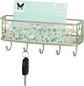 img 1 attached to 📬 InterDesign Vine Mail Holder and Key Rack – Stylish Wall Mounted Letter Organizer with 5 Key Hooks, Satin Finish (90045)