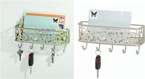 img 4 attached to 📬 InterDesign Vine Mail Holder and Key Rack – Stylish Wall Mounted Letter Organizer with 5 Key Hooks, Satin Finish (90045)