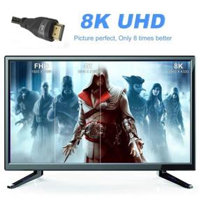 img 2 attached to 🔌 CABLEDECONN HDMI 8K 2.1 Ultra HD Cable with 8K@60Hz and 4K@120Hz Support, 48gbps Bandwidth, HDCP 3D Compatibility - Ideal for PS4, Set-Top Box, HDTVs, Projectors (2m 6.6ft)