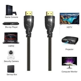 img 3 attached to 🔌 CABLEDECONN HDMI 8K 2.1 Ultra HD Cable with 8K@60Hz and 4K@120Hz Support, 48gbps Bandwidth, HDCP 3D Compatibility - Ideal for PS4, Set-Top Box, HDTVs, Projectors (2m 6.6ft)