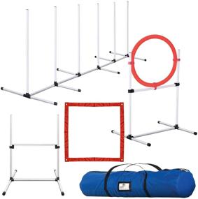 img 4 attached to 🐶 Premium Dog Agility Equipment Set - CHEERING PET 5-Piece Training Fun Kit for Dogs, Including Tunnel, Dog Jump, Hoop, Weave Poles and Convenient Carry Case - Ideal for Indoor or Outdoor Dog Agility Training…