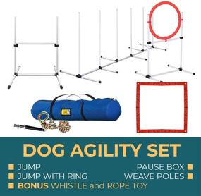 img 3 attached to 🐶 Premium Dog Agility Equipment Set - CHEERING PET 5-Piece Training Fun Kit for Dogs, Including Tunnel, Dog Jump, Hoop, Weave Poles and Convenient Carry Case - Ideal for Indoor or Outdoor Dog Agility Training…