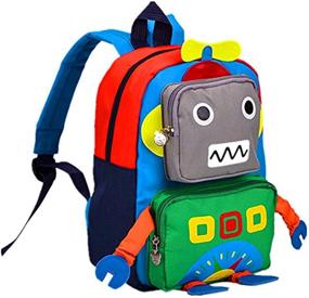 img 3 attached to Adorable Airplane Backpacks for Kindergarten Kids - Cartoon Schoolbag Collection