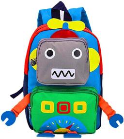 img 4 attached to Adorable Airplane Backpacks for Kindergarten Kids - Cartoon Schoolbag Collection