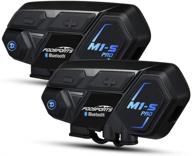 🔊 fodsports m1-s pro 2000m motorcycle bluetooth headset - 8 riders group intercom, universal helmet communication system for handsfree calling, stereo music, gps - pack of 2 logo