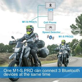 img 2 attached to 🔊 Fodsports M1-S Pro 2000m Motorcycle Bluetooth Headset - 8 Riders Group Intercom, Universal Helmet Communication System for Handsfree Calling, Stereo Music, GPS - Pack of 2