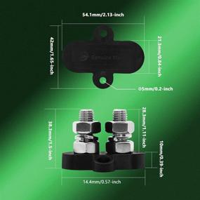 img 3 attached to 🔌 Эффективное распределение питания: 3/8" DC 48V M10 клемма шинного разъема для грузовика, дома на колесах, лодки, автомобиля (пакет из 2, черный)