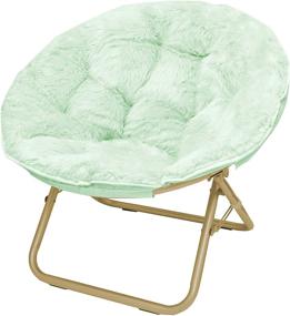 img 2 attached to 🪑 Mint Urban Shop Faux Fur Saucer Chair: Metal Frame, One Size