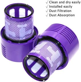 img 2 attached to 2-Pack Filter Replacement for Dyson Cyclone V10 Absolute Animal Motorhead Total Clean - V10 Filter Parts with HEPA Pre Filter (Replaces Part # 969082-01)