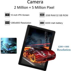 img 2 attached to 📱 High-performance 10.1 Inch Android 9.0 Tablet with 3G Phone Functionality - 2GB RAM, 32GB ROM, Dual SIM, HD Touchscreen, GPS, WiFi, Bluetooth, Quad Core - Black