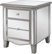 🌟 stylish antique silver mirrored end table: convenience concepts gold coast park lane logo