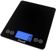 escali 2210ib artixl glass digital lcd kitchen scale, extra-large with liquid and dry ingredient measurement, tare function, 22lb capacity, black logo