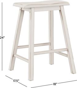 img 1 attached to 🪑 Hillsdale Moreno Backless Stool: Counter Height Seating in Sea White for Stylish Comfort