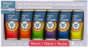 img 1 attached to Vibrant Neon Acrylic Paint Set: Unleash Your Creativity with Artist's Loft!