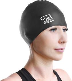 img 2 attached to Silicone Solid Swim Cap Comfortable