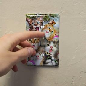 img 2 attached to 🐱 Cats and Butterflies Selfie Plastic Wall Decor Light Switch Plate Cover by GRAPHICS & MORE
