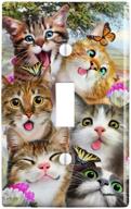 🐱 cats and butterflies selfie plastic wall decor light switch plate cover by graphics & more logo