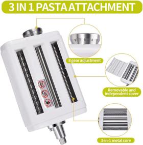 img 3 attached to 🍝 XinBaoLong 3-in-1 Pasta Maker Attachment for Kitchenaid Mixers: Pasta Sheet Roller, Spaghetti Cutter, and Cleaning Brush Included