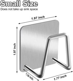 img 2 attached to Hittanous Silver Kitchen Sink Caddy - Self Adhesive Sponge Holder for Dish, Waterproof and Rust Proof: SUS304 Stainless Steel