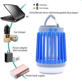 img 1 attached to 🦟 2021 Bug Zapper Camping Lantern: IPX7 Waterproof & USB Rechargeable - 3-in-1 Portable Tent Light with Mosquito Killer, SOS Emergency, Retractable Hook