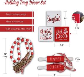 img 1 attached to 🎄 Rustic Farmhouse Christmas Tiered Tray by StarPack Home