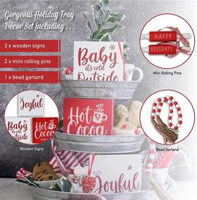 img 2 attached to 🎄 Rustic Farmhouse Christmas Tiered Tray by StarPack Home