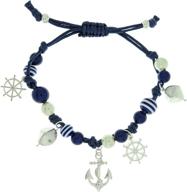 nautical anchor adjustable anklet silver logo