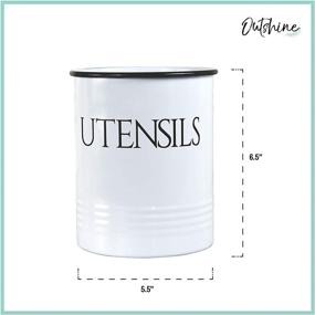 img 2 attached to 🏡 Farmhouse White Utensil Holder - Stylish Countertop Caddy for Kitchen Organization and Decor, Perfect Gift Idea for Chic Farm House Décor