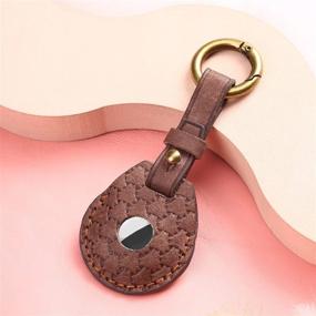 img 3 attached to ☕️ Xmada Genuine Leather AirTag Case: Premium Coffee Brown AirTag Keychain - Top-Grain Cow Leather Holder for Apple AirTag 2021 - Hand Sewn, Elegant & Classic Design