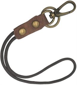 img 1 attached to Vintage Leather Chain Lobster Wristlet Keychain: Stylish and Practical Accessory