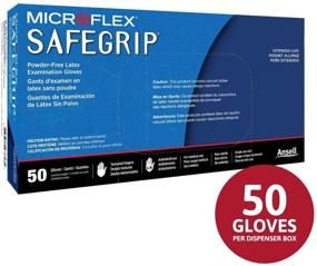 img 2 attached to 🧤 Microflex Medical SG-375-L Large Blue 11.8'' SafeGrip 11.4 mil Latex Non-Sterile Medical Grade Powder-Free Disposable Gloves, English, 15.34 fl. oz, Plastic, 1" x 11.8" x 5.9