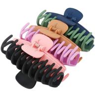 💇 6 pack of 4.3-inch large claw hair clips for thick hair - non-slip, strong hold clips for women with long, heavy hair - matte big hair styling clips logo