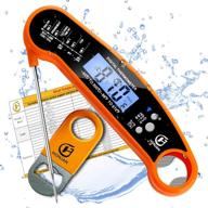 🍊 honjan orange waterproof instant read food thermometer: enhanced kitchen cooking with backlight and calibration feature logo