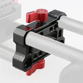 img 2 attached to 📸 Enhance Your Shoulder Rig Railblock System with CAMVATE 15mm Rod Offset Raiser Clamp (Red Thumbscrew)