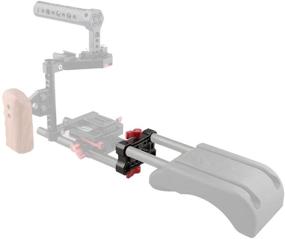 img 1 attached to 📸 Enhance Your Shoulder Rig Railblock System with CAMVATE 15mm Rod Offset Raiser Clamp (Red Thumbscrew)