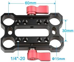 img 3 attached to 📸 Enhance Your Shoulder Rig Railblock System with CAMVATE 15mm Rod Offset Raiser Clamp (Red Thumbscrew)