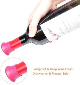 img 2 attached to 🍾 SZUAH Wine Bottle Stoppers: Set of 6 Reusable Silicone Caps for Airtight Seal on Wine, Beverage, and Beer Bottles