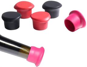 img 4 attached to 🍾 SZUAH Wine Bottle Stoppers: Set of 6 Reusable Silicone Caps for Airtight Seal on Wine, Beverage, and Beer Bottles