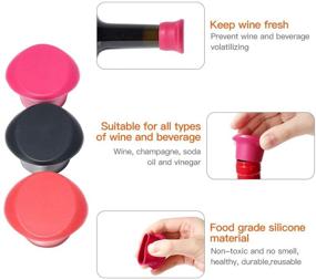 img 1 attached to 🍾 SZUAH Wine Bottle Stoppers: Set of 6 Reusable Silicone Caps for Airtight Seal on Wine, Beverage, and Beer Bottles