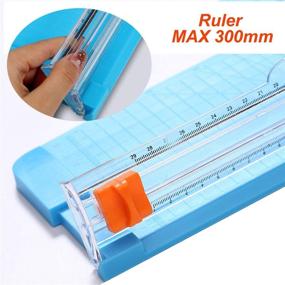 img 3 attached to 🔷 Blue Portable Paper Cutter Guillotine Paper Trimmer with Safety Features for Standard Cutting of A2 A3 A4 A5 Paper, Photos, and Labels - Perfect for Scrapbooking