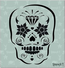 img 4 attached to Stencil1 S1_2L_13_S X6 Stencil Sugar Skull