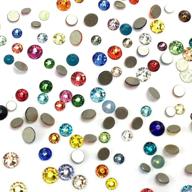 💎 красочная смесь из 2058 кристаллических стразов swarovski для ногтевого искусства разных размеров (ss5, ss7, ss9) с плоскими задними сторонами, без горячего крепления. логотип