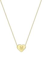 18k gold plated tewiky tiny initial heart choker necklaces - cute monogram name dainty necklaces for women, girls, and alphabet letter boy's necklaces logo