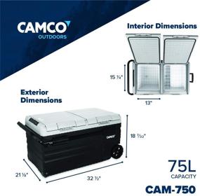 img 1 attached to 🚐 Camco 51520 CAM-750 110V AC / 12V DC Compact Dual Zone Refrigerator/Freezer, 75-Liter - Portable Fridge Ideal for On-the-Go Cooling of Food and Drinks - Perfect for Road Trips, RVing, Camping, B