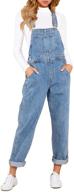 👖 stylish and practical: vetinee women's classic denim bib overalls with adjustable straps and pockets logo