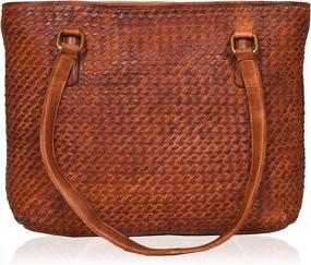 img 4 attached to Genuine Leather Shoulder Basket Design Women's Handbags & Wallets