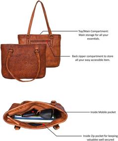 img 3 attached to Genuine Leather Shoulder Basket Design Women's Handbags & Wallets