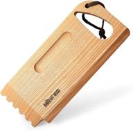 🔥 premium art wood bbq and grill wooden scraper tool, 10.6” x 4.7” – european made, barbecue cleaner with grooved and flat edge – 100% natural one-piece ash wood logo