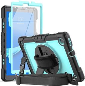 img 4 attached to 📱 Herize Case for Lenovo Tab M10 Plus 10.3 Inch 2020: Shockproof Rugged Protective Case with Screen Protector and Shoulder Strap - Durable Rubber Case for Lenovo TB-X606F/TB-X606X